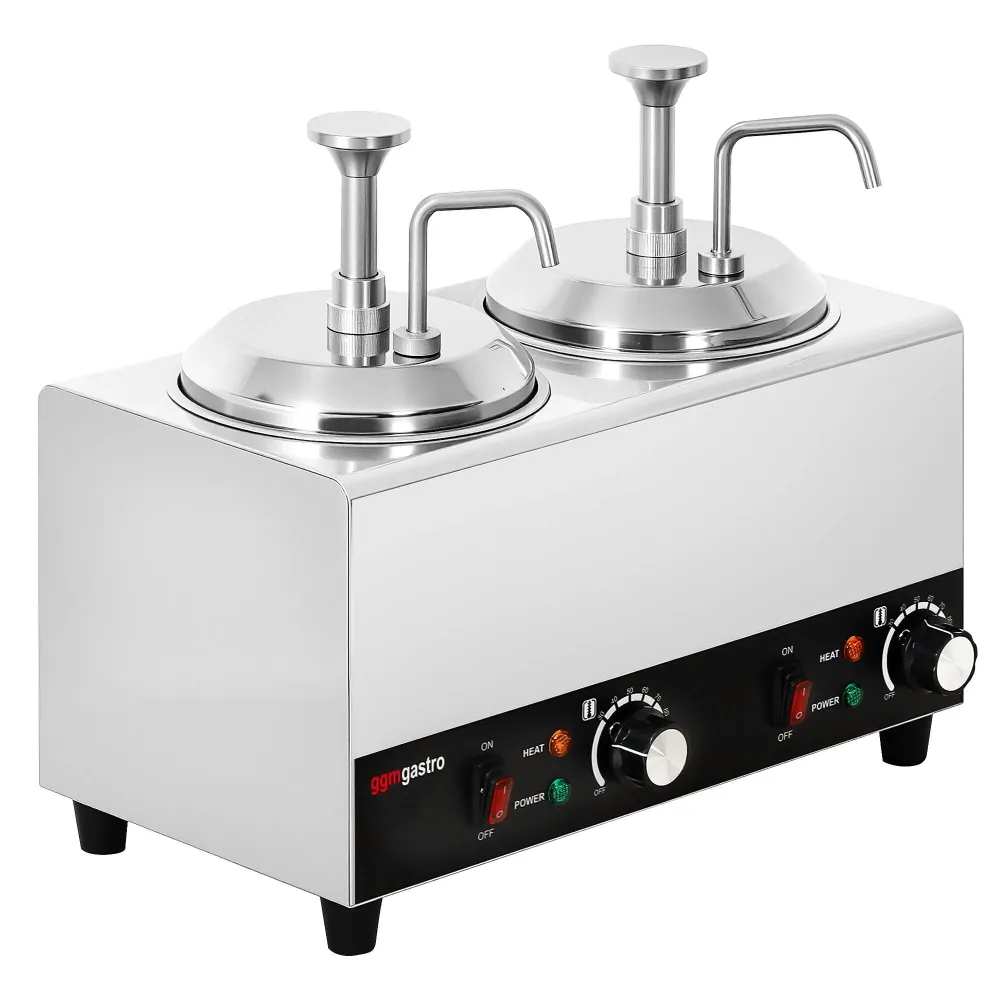 Професионален Отопляем диспенсър за сосове - 1.2kW - 2x2L - вкл. 2 вложки