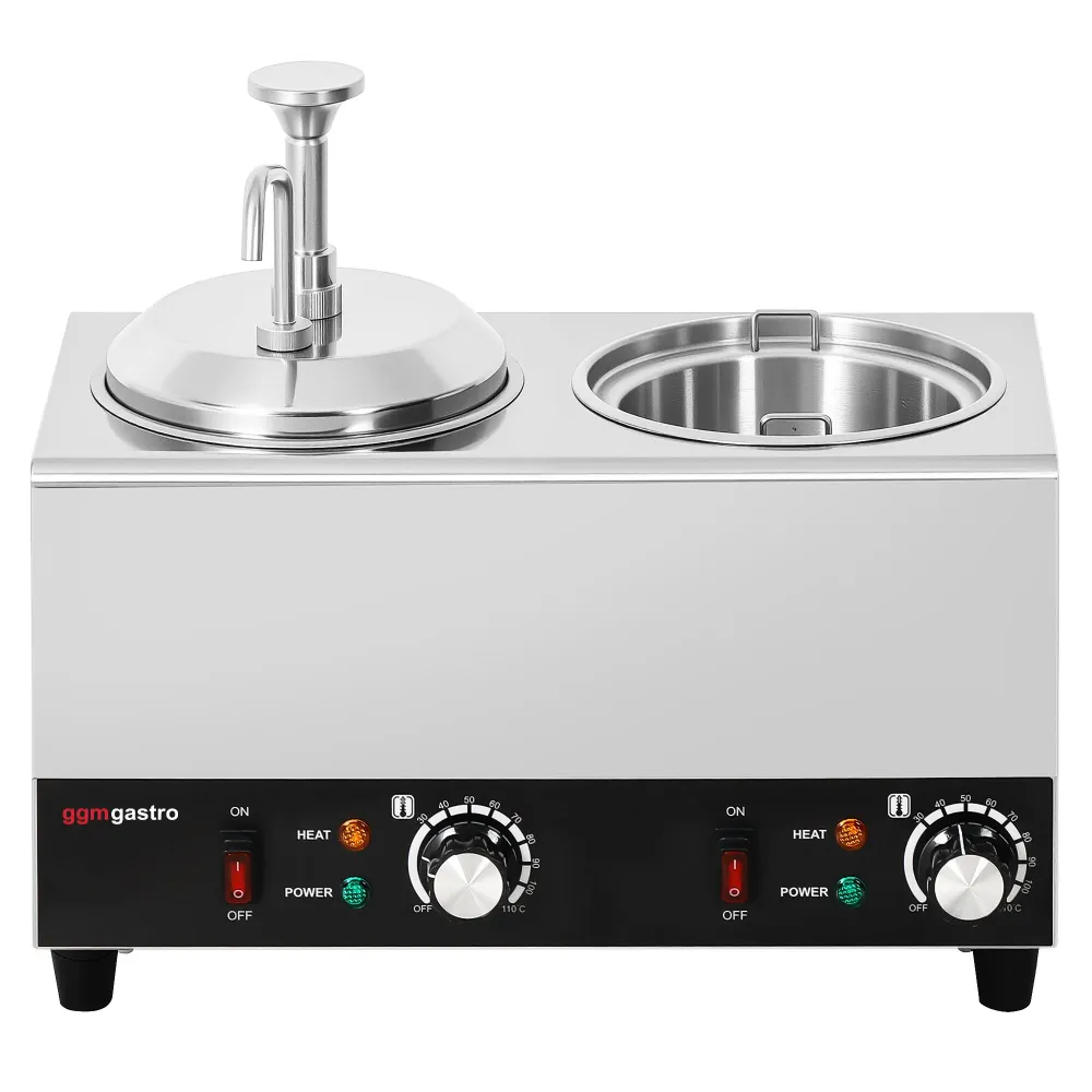 Професионален Отопляем диспенсър за сосове - 1.2kW - 2x2L - вкл. 2 вложки