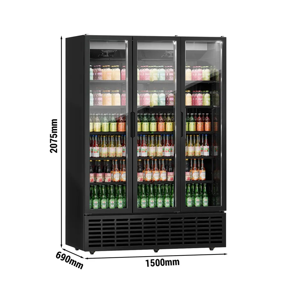 Професионална Хладилна витрина за напитки - 1500 л - 1500x695x2080mm - вътрешно LED осветление - температурен диапазон +1…...