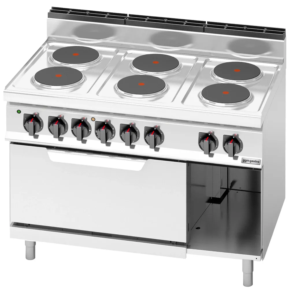 Електрически котлони - 15,6kW - Серия 700 - 6 чугунени плочи 220x220mm - с вградена Електрическа фурна статична - 7,5kW -...
