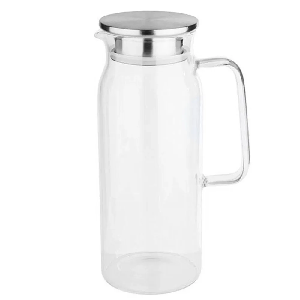 (6 бр.) Стъклена кана - 1,5l - капак с цедка - Стъкло