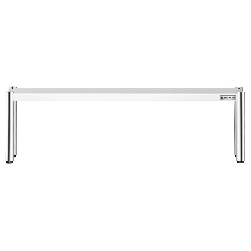 Надстройка от неръждаема стомана за работна маса - 1 рафт - 1600x370mm - с регулируема височина