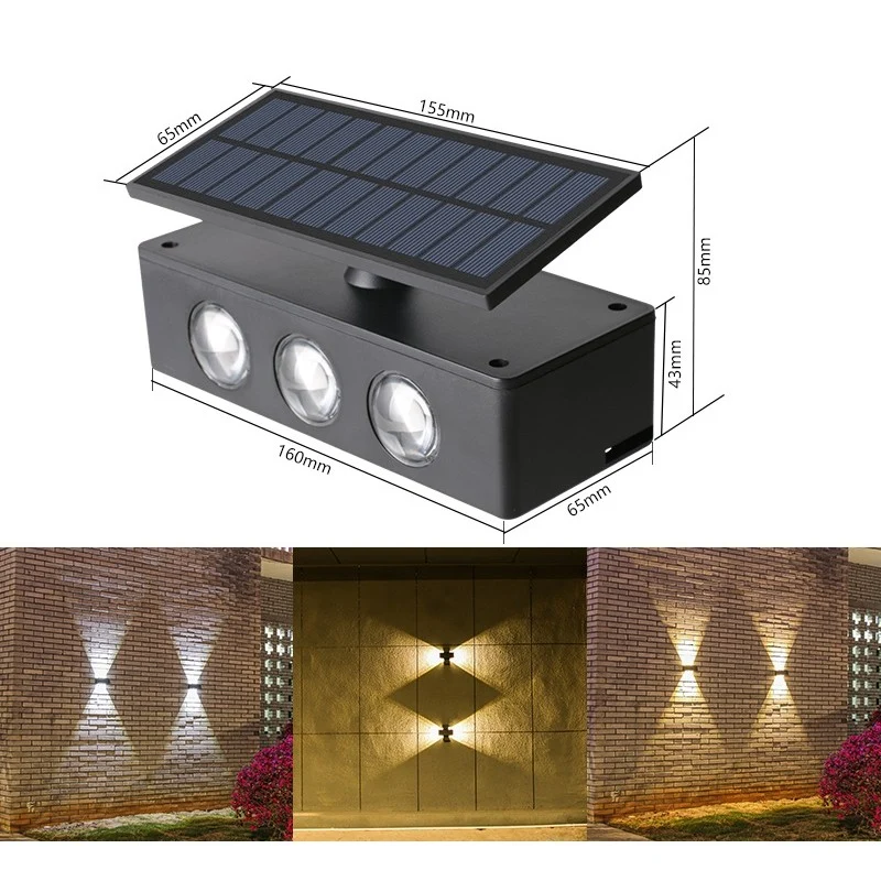 Двупосочна соларна лампа 16X6.5 см, многоцветна | LumiEdge