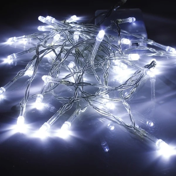 Коледна инсталация, 170 м, 4080 светодиода, ресни, студено бяло, светкавица, захранване, възможност за свързване, включен...