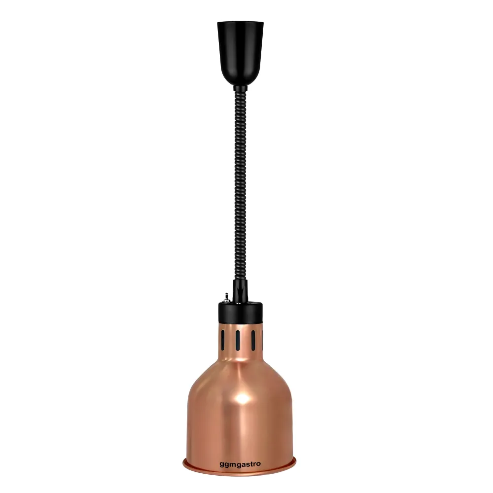 Инфрачервена нагревателна лампа за храна - Ø175mm - 275W - E27 - вкл. IR крушка - Розово злато