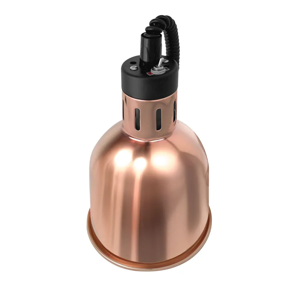 Инфрачервена нагревателна лампа за храна - Ø175mm - 275W - E27 - вкл. IR крушка - Розово злато