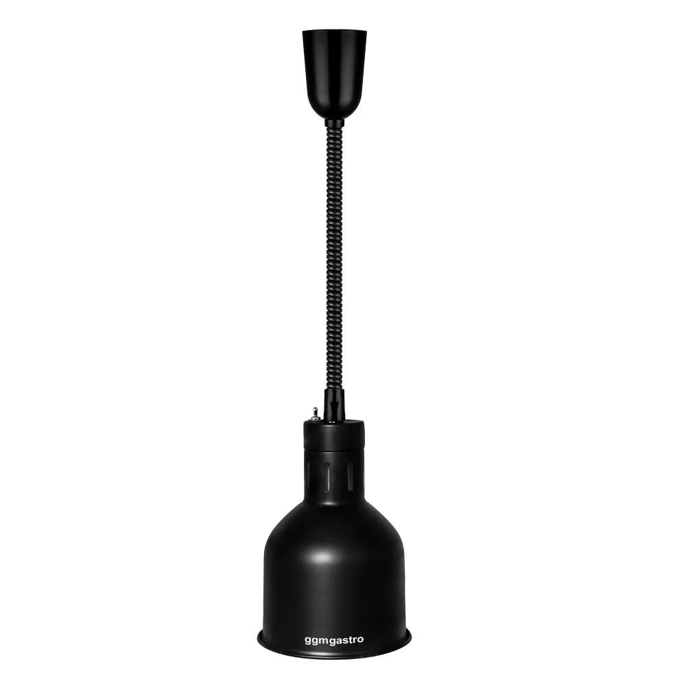 Инфрачервена нагревателна лампа за храна - Ø175mm - 275W - E27 - вкл. IR крушка - Черно