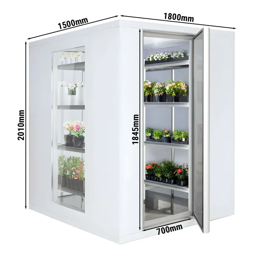 Хладилна камера - 1800x1500mm - 4,06m³ - с 3 стъклени стени