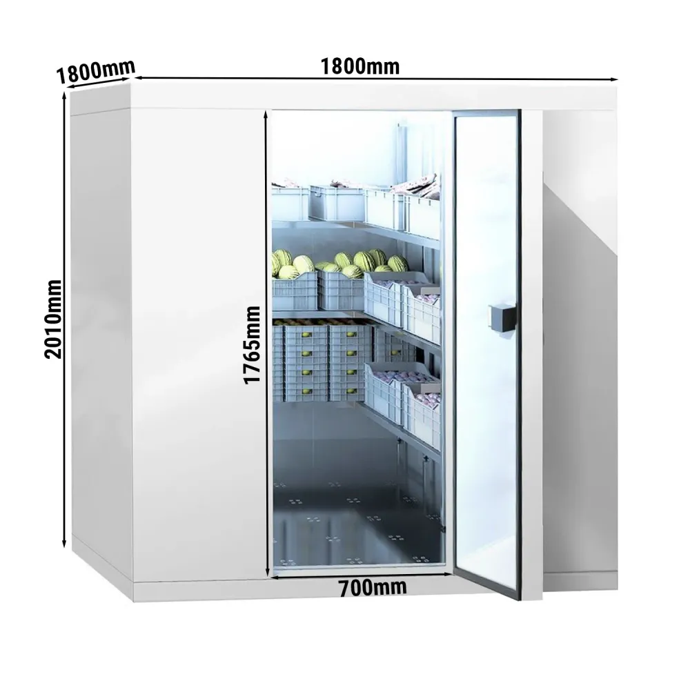 Минусова хладилна камера - 1800x1800mm - 4,30m³ - вкл. PVC лентови завеси