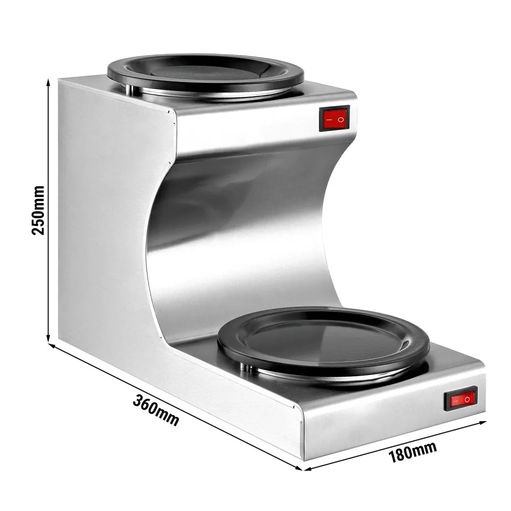 Подгряваща плоча от неръждаема стомана - 180mm - 160W - за 2 кани за кафе или чай, по Ø174mm