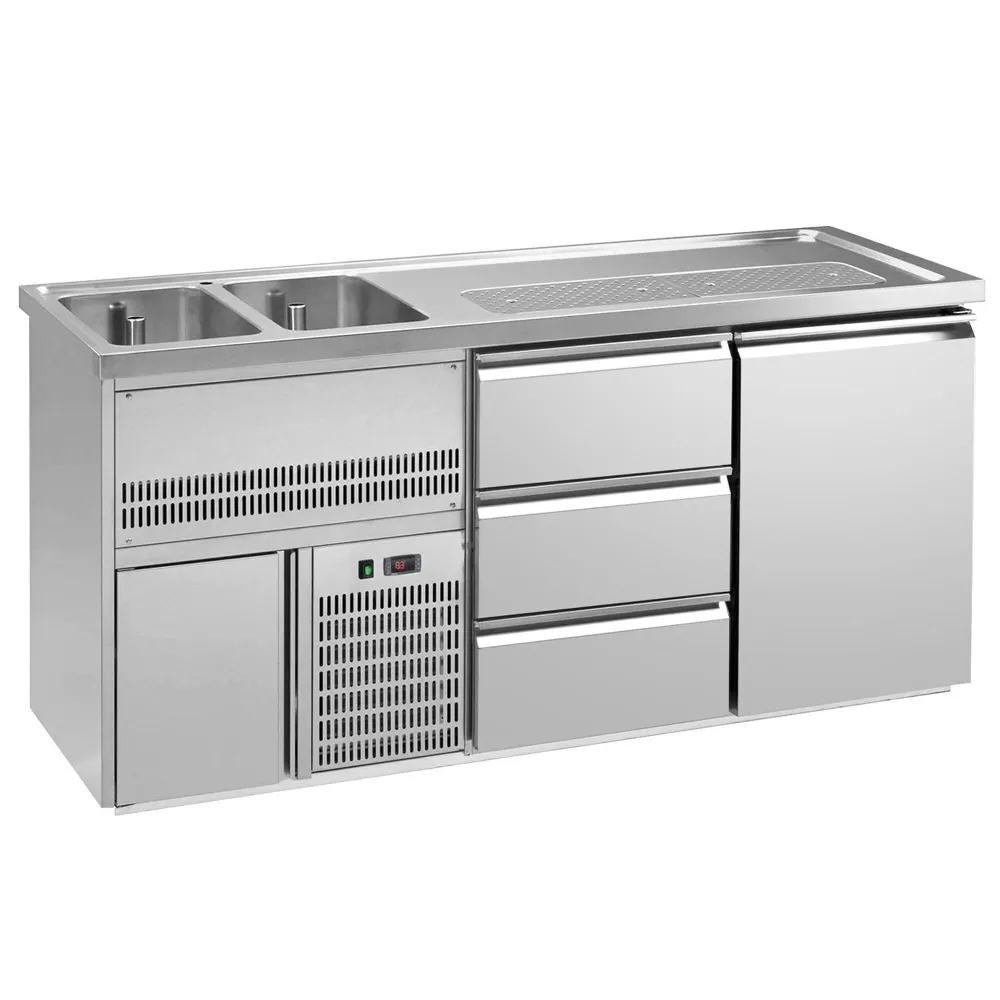 Хладилник за бири 1,95 x 0,7 м - с 1 врата и 3 чекмеджета 1/3