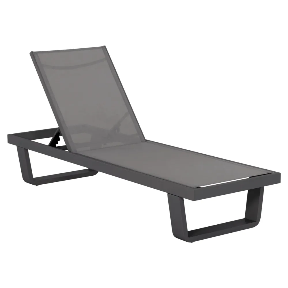 Шезлонг Рико сив цвят 198x61,5x97