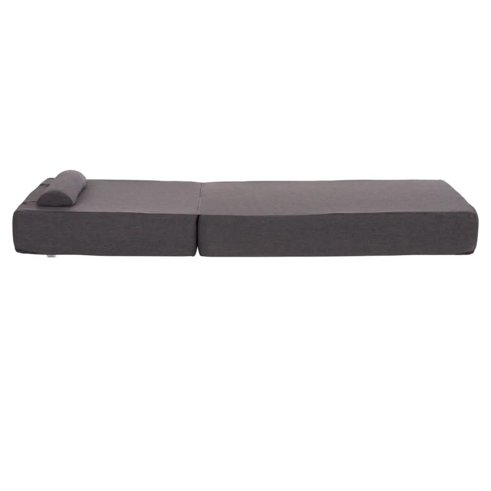Възглавница за шезлонг в тъмносив цвят с пяна 198x70x20см