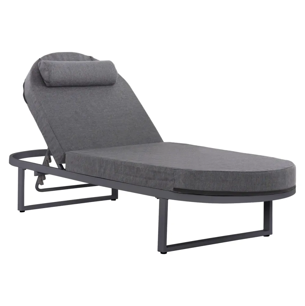 Шезлонг Малоу цвят антрацит-сив 198x71x103