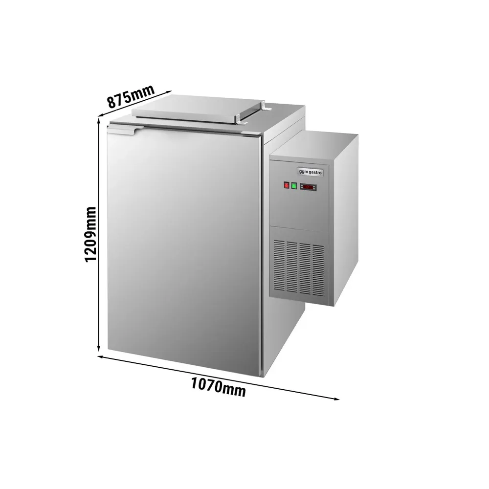 Хладилен шкаф за хранителни отпадъци - за 1x120l или 1x240l - със страничен агрегат вдясно
