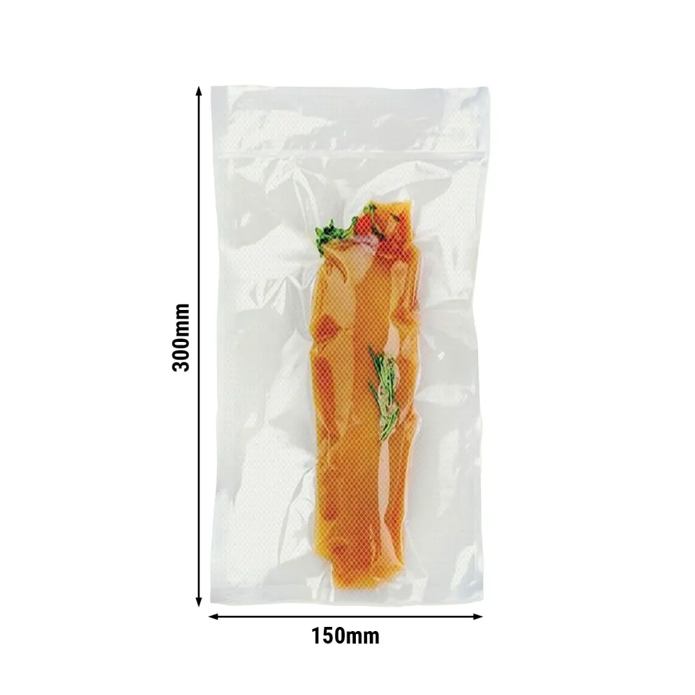 (2000 бр.) Вакуумни пликове - гофрирани; PA/PE; професионални - 150x300mm - Дебелина: 90µm