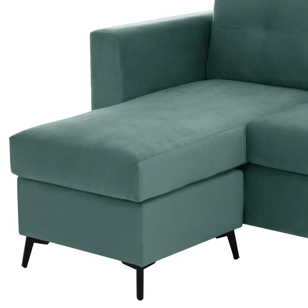 Ъглов диван обръщаем цвят мента плат 200x140x88см