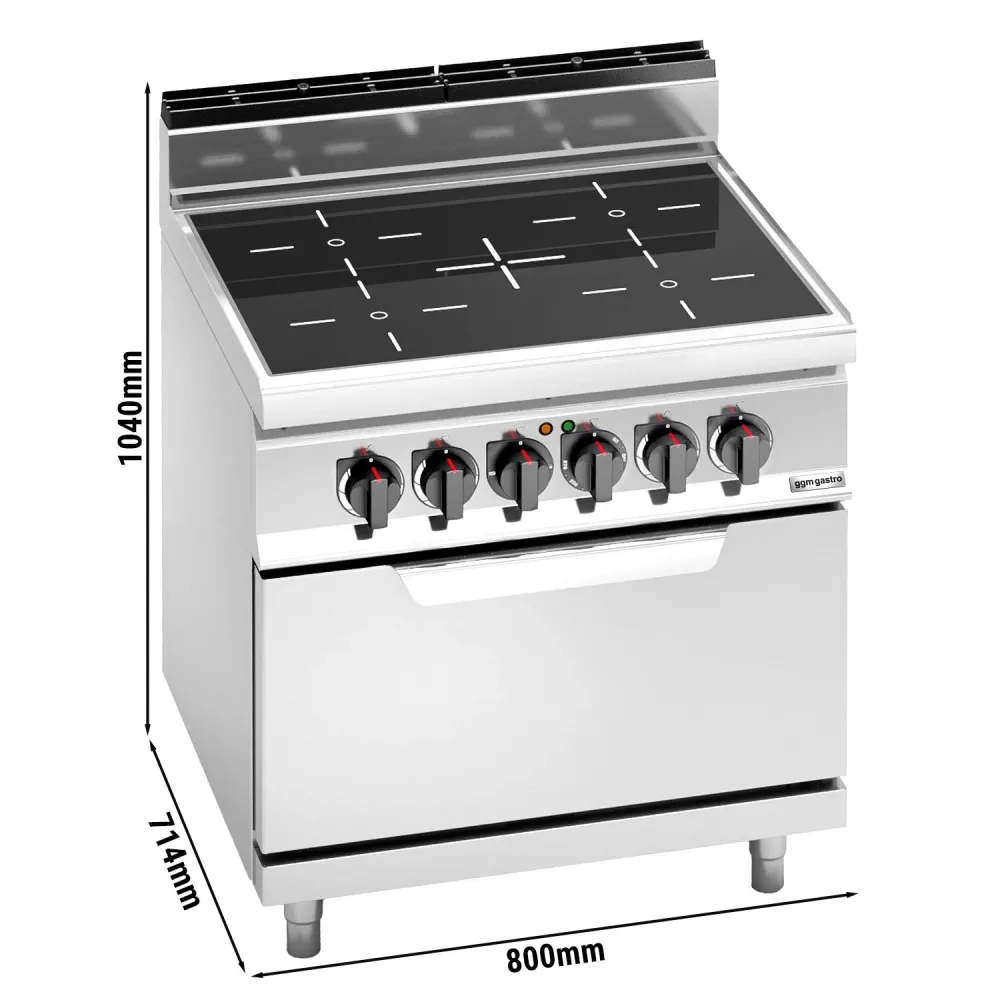 Стъклокерамичен котлон (инфрачервен) - 20,30kW - Серия 700 - 4 стъклокерамични инфрачервени зони - с вградена Електрическа...