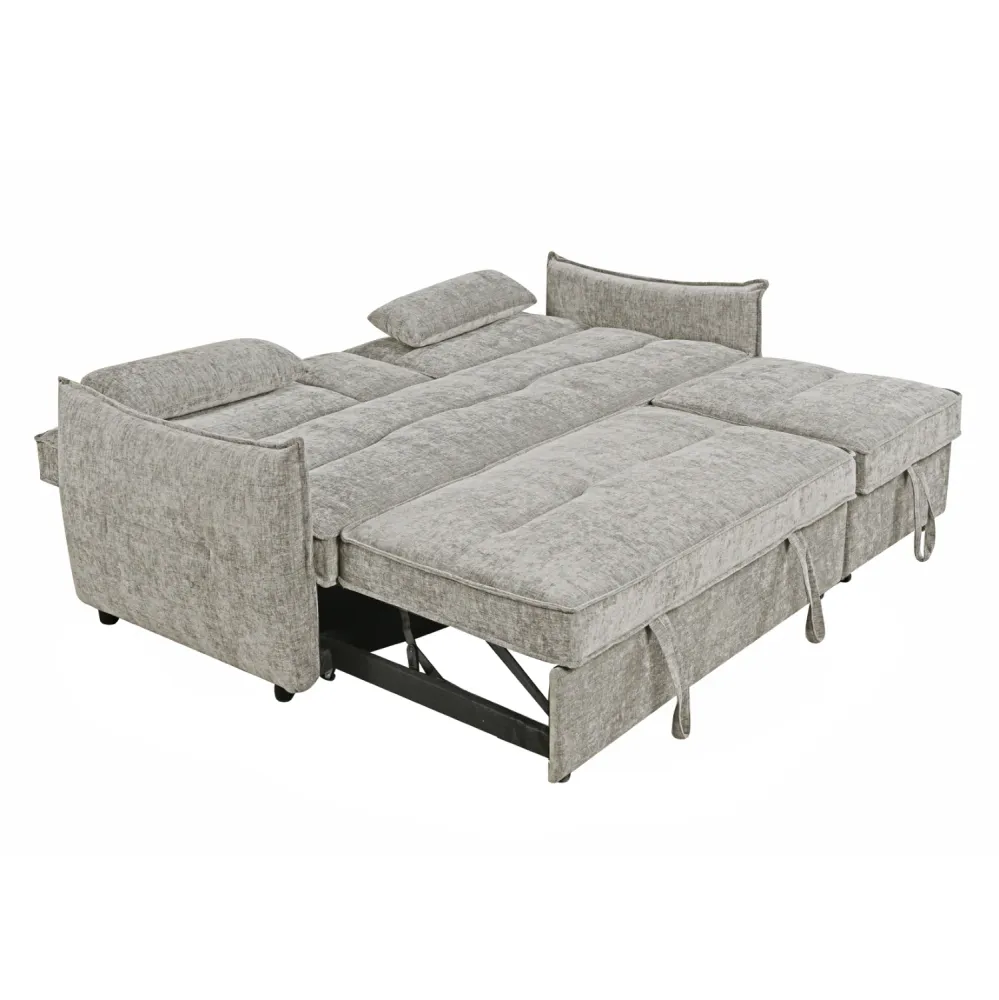 Двуместен разтегаем диван Велар, бежов плат, 208x86x85см.
