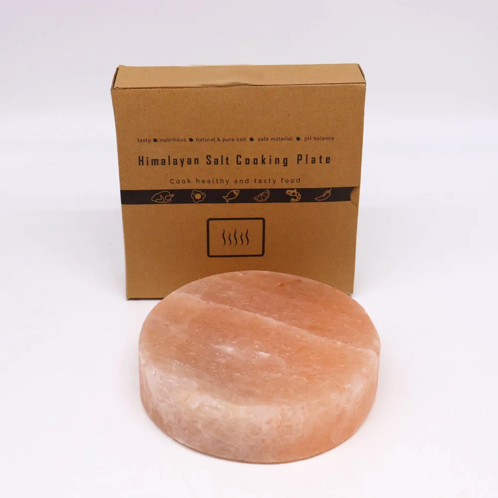 Кръгла готварска плоча от хималайска сол 20x20x5cm