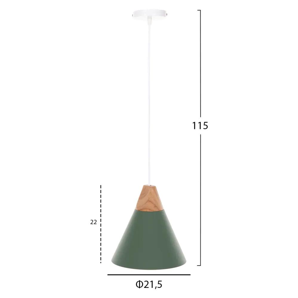 Лампа Осло цвят зелен-натурал Φ21,5x115