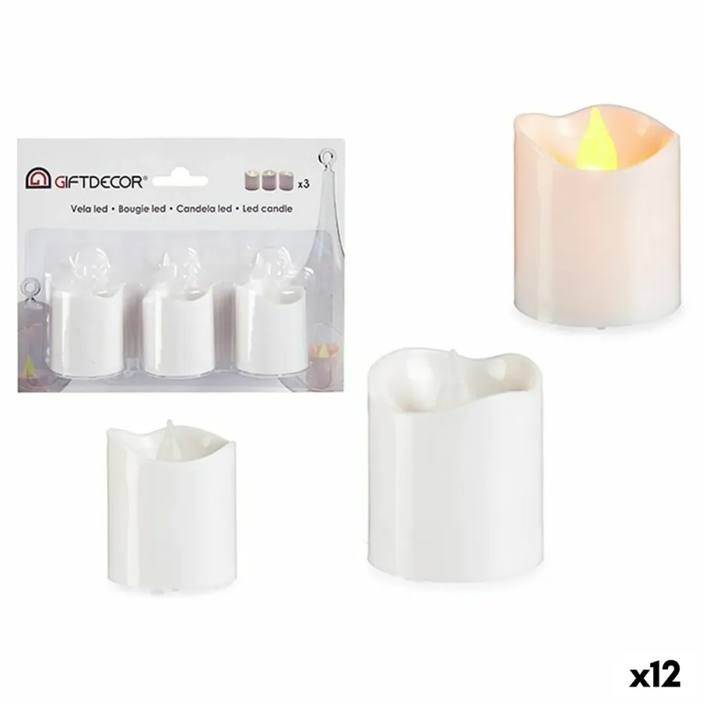 Комплект Свещи 3,7 x 3,7 x 5 cm Бял (12 броя)