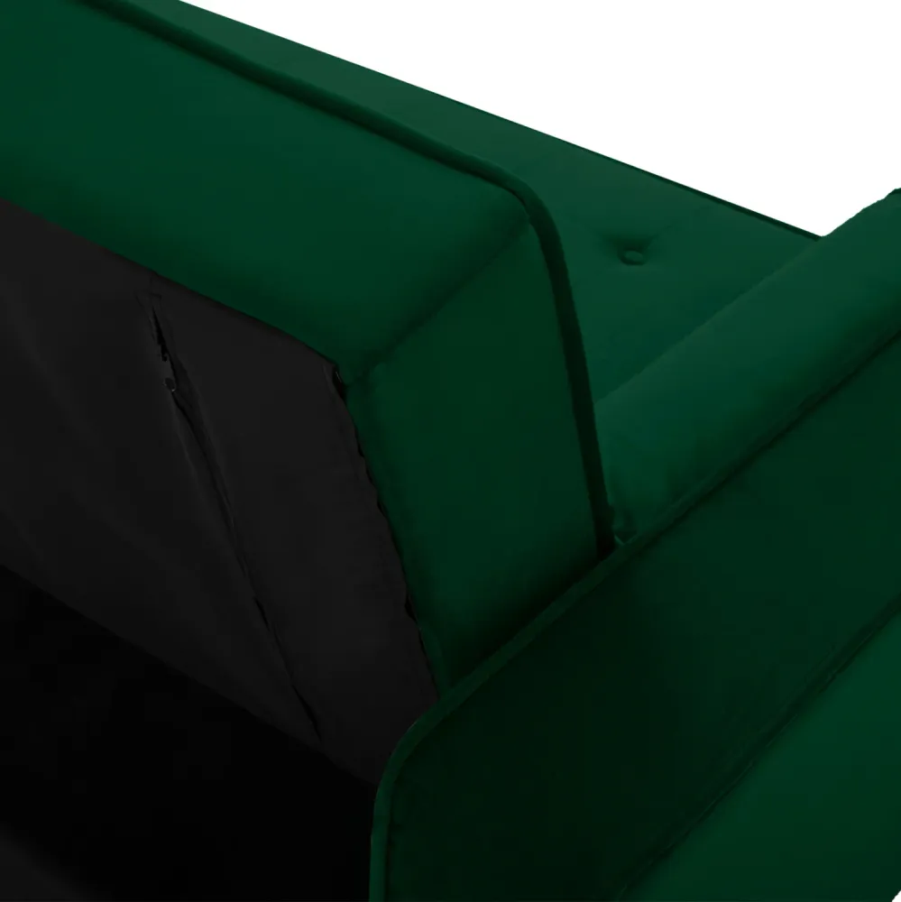 Разтегателен диван Салвадор зелен цвят 223x90x80 см.