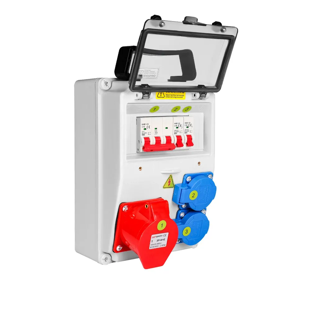 Разпределително табло за стенен монтаж - 2x ШУКО 230V и 1x 400V (16A) контакта - IP44