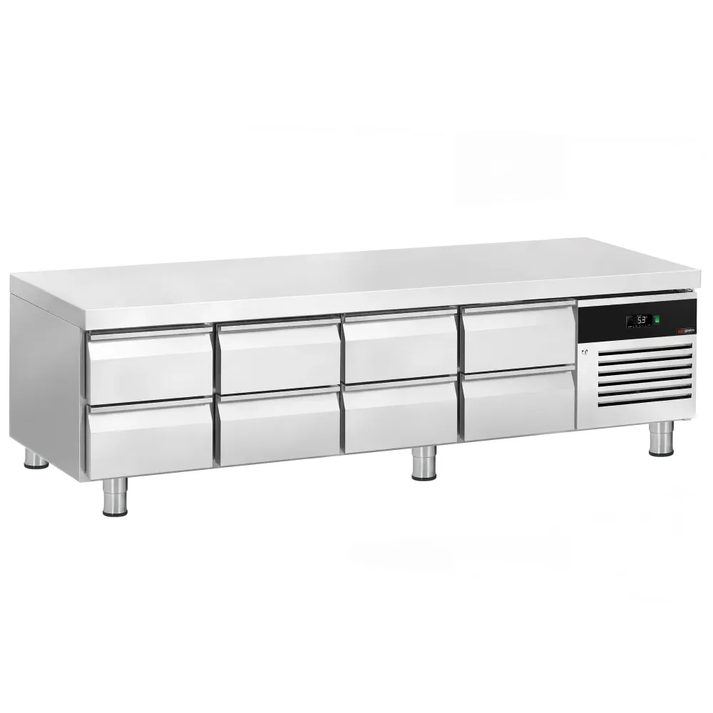 Хладилна маса с чекмеджета (GN) - от +2 до +8°C - 2400mm - 8 чекмеджета - 8x GN 1/1