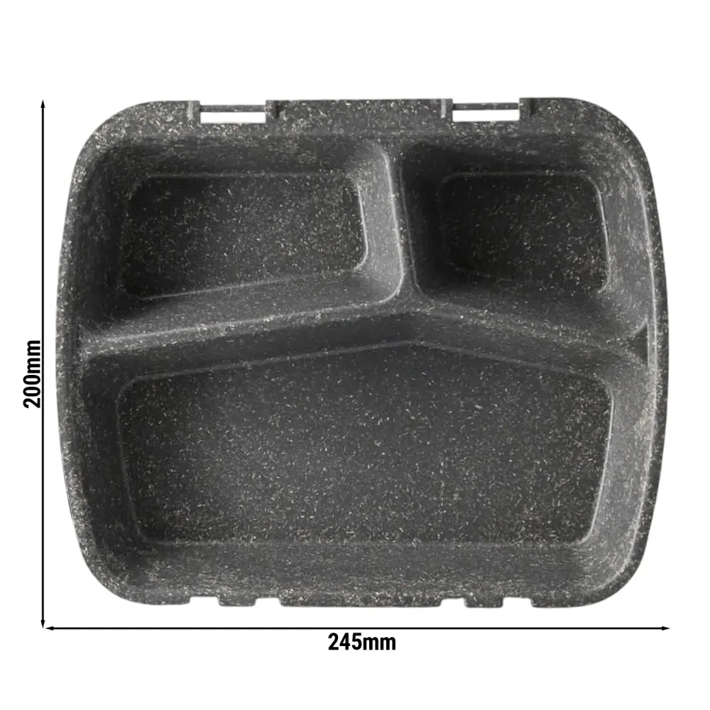 (60 бр.) Многократна кутия за меню с 3 отделения - 245x200mm - Сив - Подреждащ се
