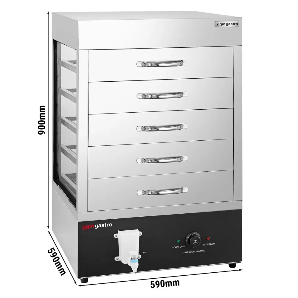 Парен уред - 2.5kW - Дигитално - вкл. надстройка за парен шкаф с 5 чекмеджета