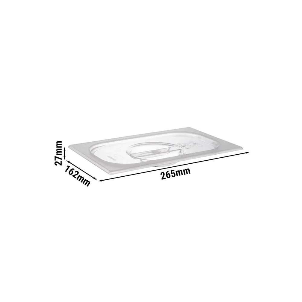(6 бр.) GN 1/4 - Капак - прозрачен - 265x163x27mm - височина: 27mm - поликарбонат