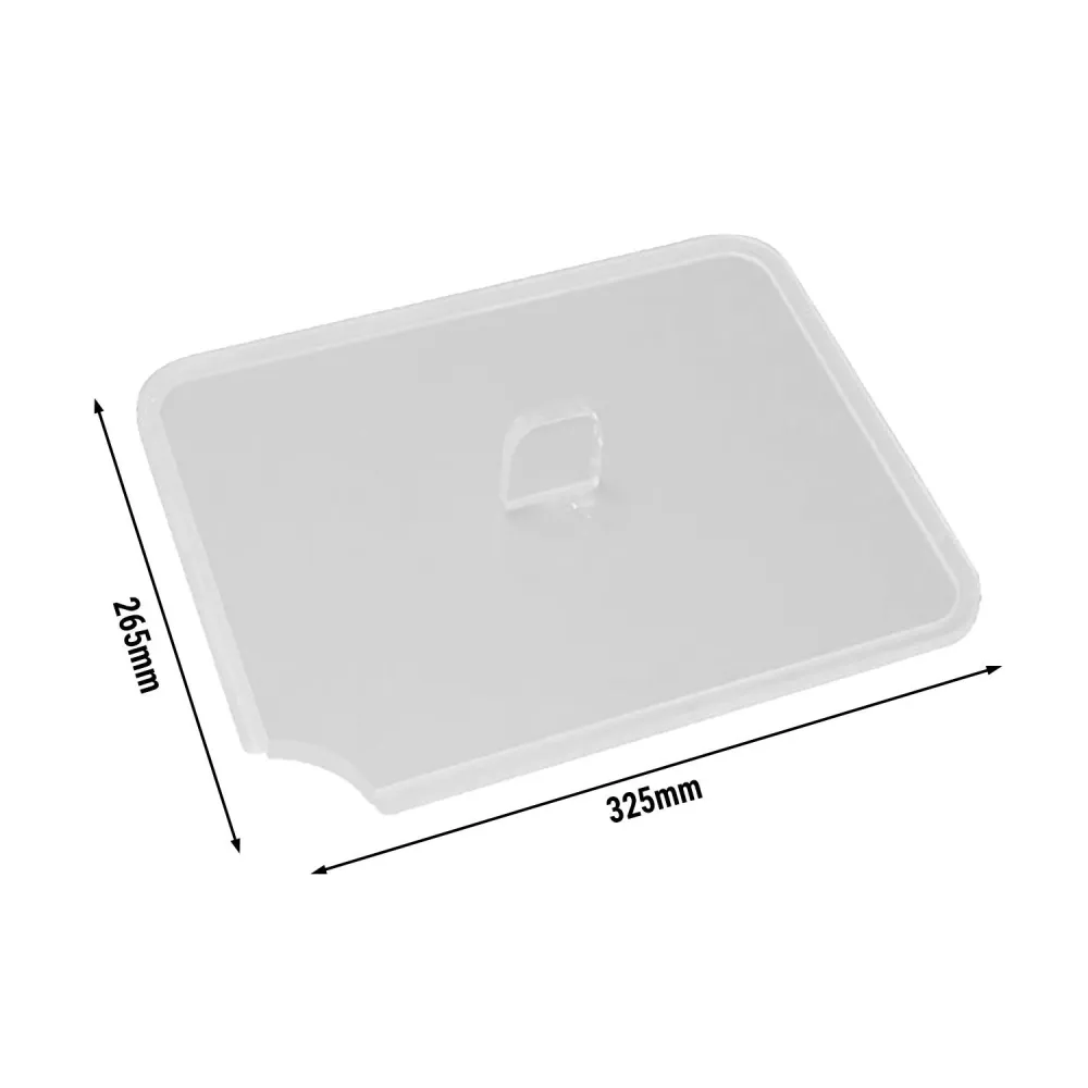 GN 1/2 - Капак - с отвор за лъжица - прозрачен - 265x325mm - височина: 7mm