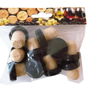КОРКОВИ ТАПИ 27/19 ЧЕРНА PVC ГЛАВА 10БР