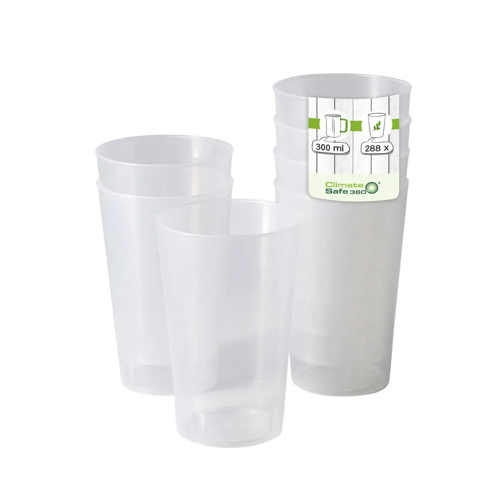 (288 бр.) Чаша за многократна употреба - 300ml - Ø77mm - Прозрачен