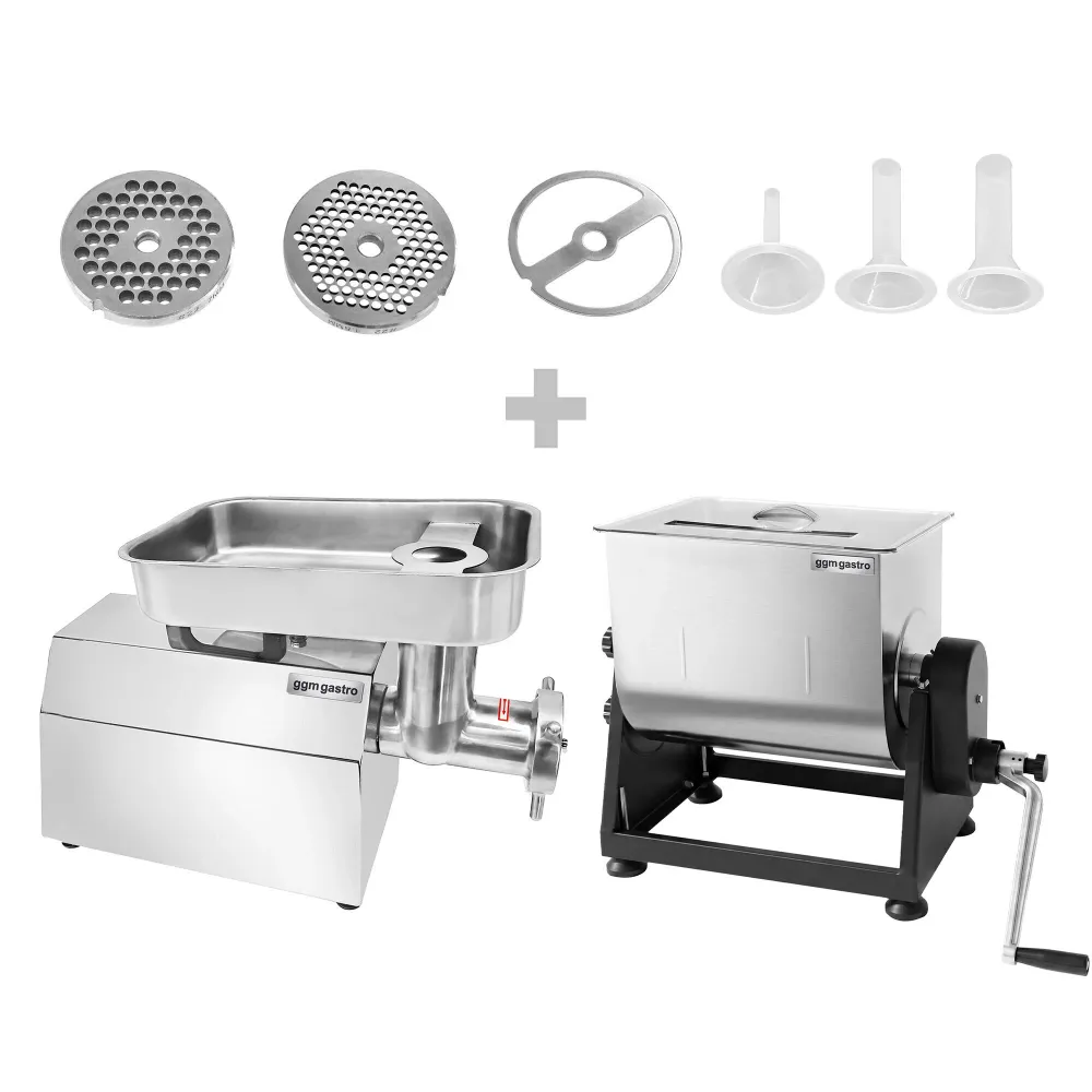 Ръчен миксер за месо - 28l - капацитет до 25kg 22 - мощност 1,1kW - двупосочно въртене (реверс) - включва Месомелачка с ох...