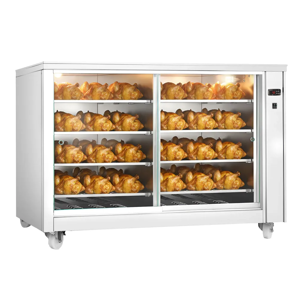 Топла витрина - с предни плъзгащи се стъклени врати - 8 рафта - 2kW - 1395x910x1020mm
