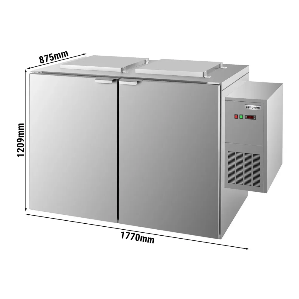 Хладилен шкаф за хранителни отпадъци - за 2x120l или 2x240l - със страничен агрегат вдясно