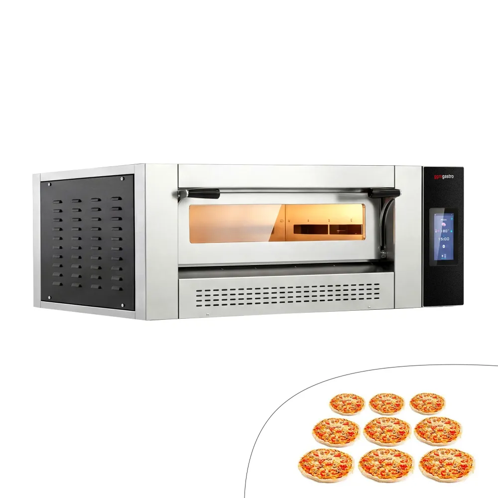 Професионална Газова фурна за пица - 9x Ø30cm - 230V - Сензорно (тъч) - до 400°C