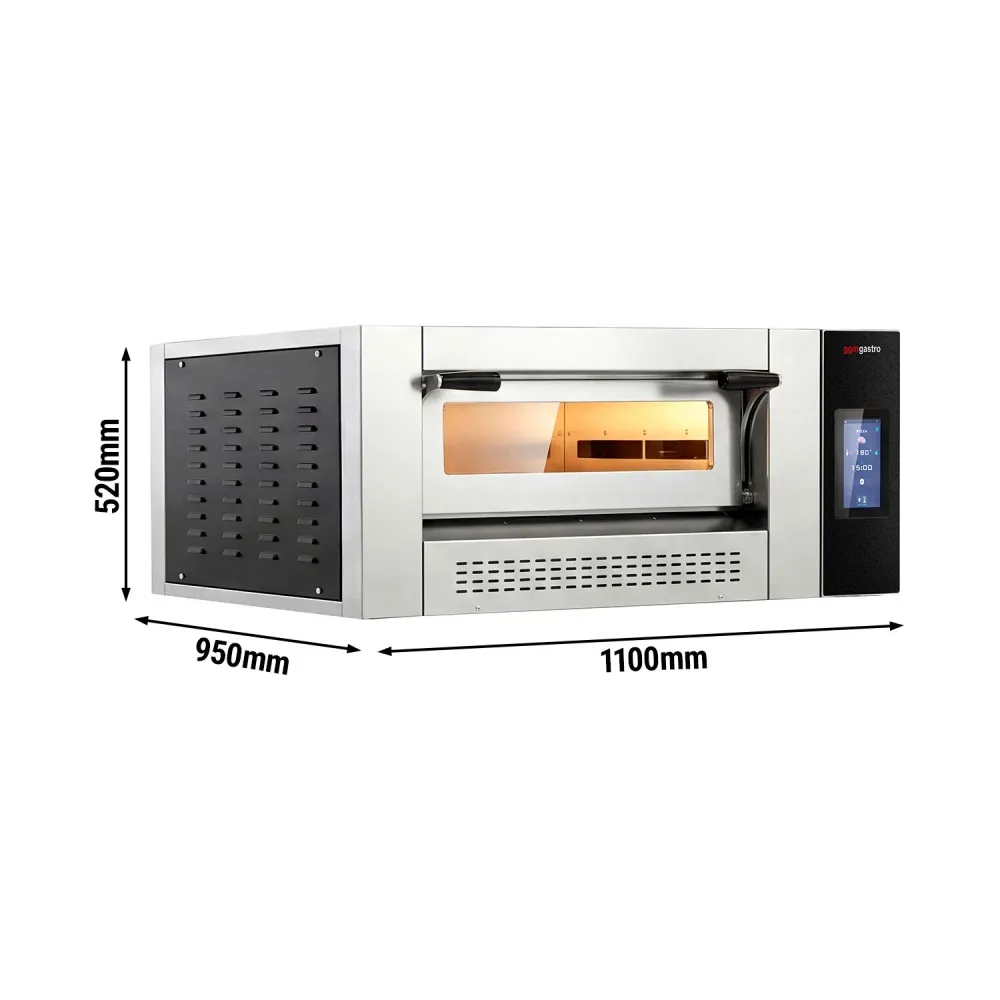 Професионална Газова фурна за пица - 4x Ø30cm - 230V - Сензорно (тъч) - до 400°C