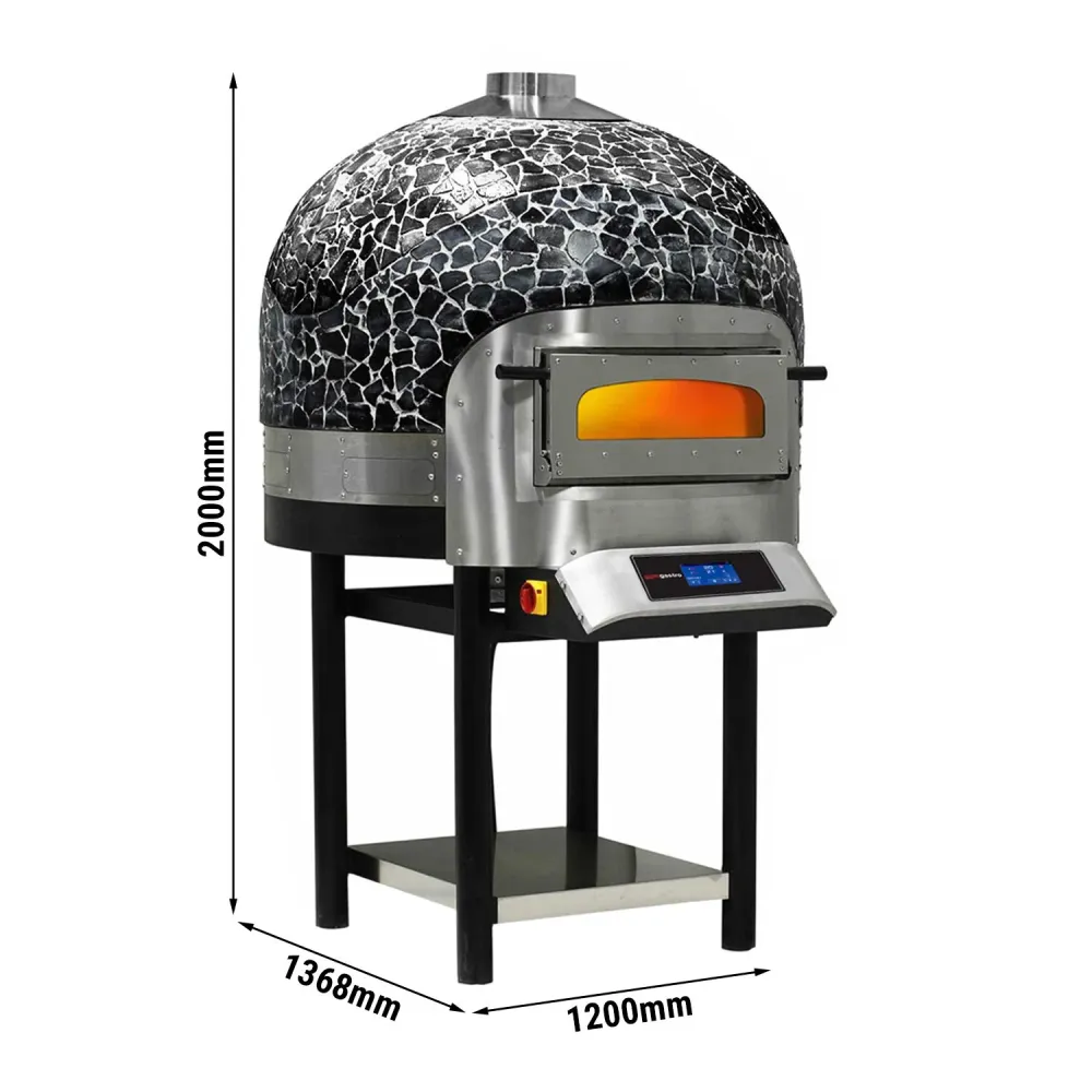 Професионална Електрическа фурна за пица - 6x Ø30cm - Сензорно (тъч) - до 400°C - вкл. Основа от неръждаема стомана за фур...