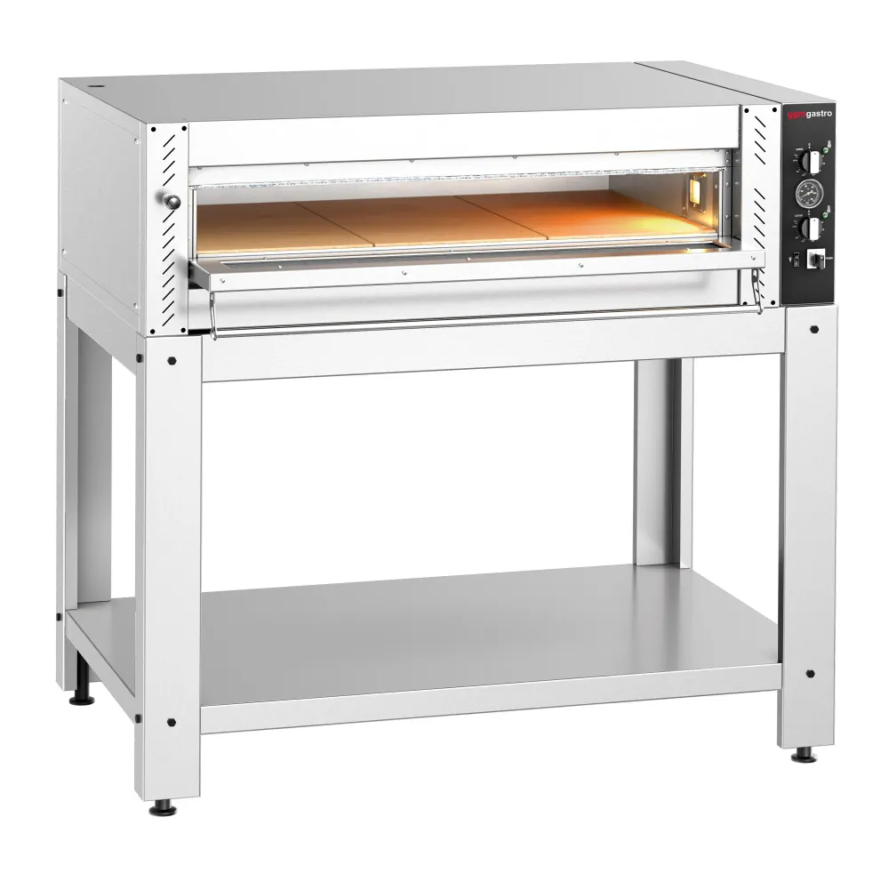 Професионална Електрическа фурна за пица - 6x Ø30cm - Механично - до 450°C - с Основа от неръждаема стомана за фурни с неп...