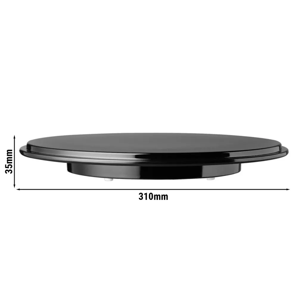 Плато за сервиране - меламин - Ø310mm - черно - кръгло - Височина: 35mm