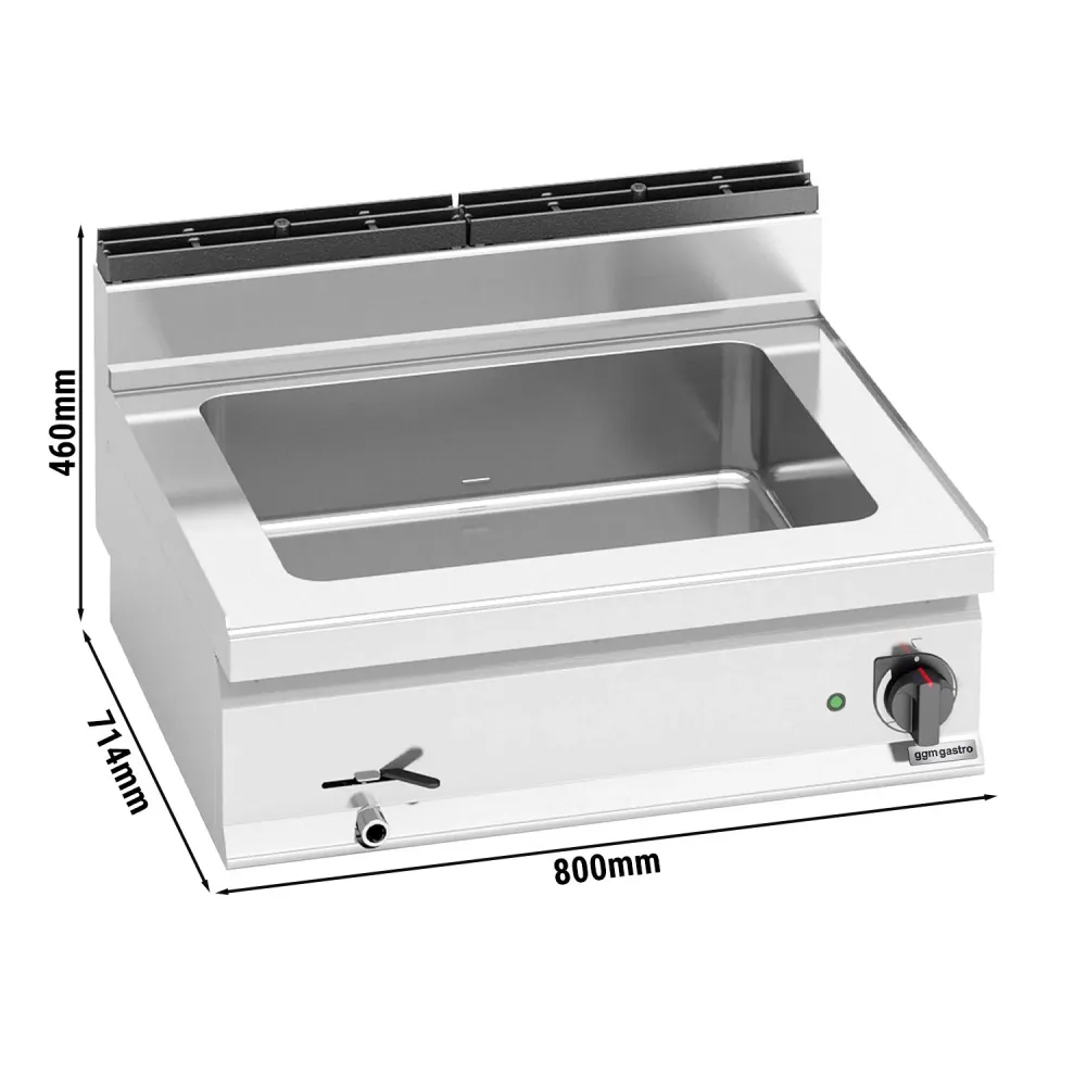 Електрическо бен мари - 2x GN 1/1 - 2,4 kW - с кран за източване