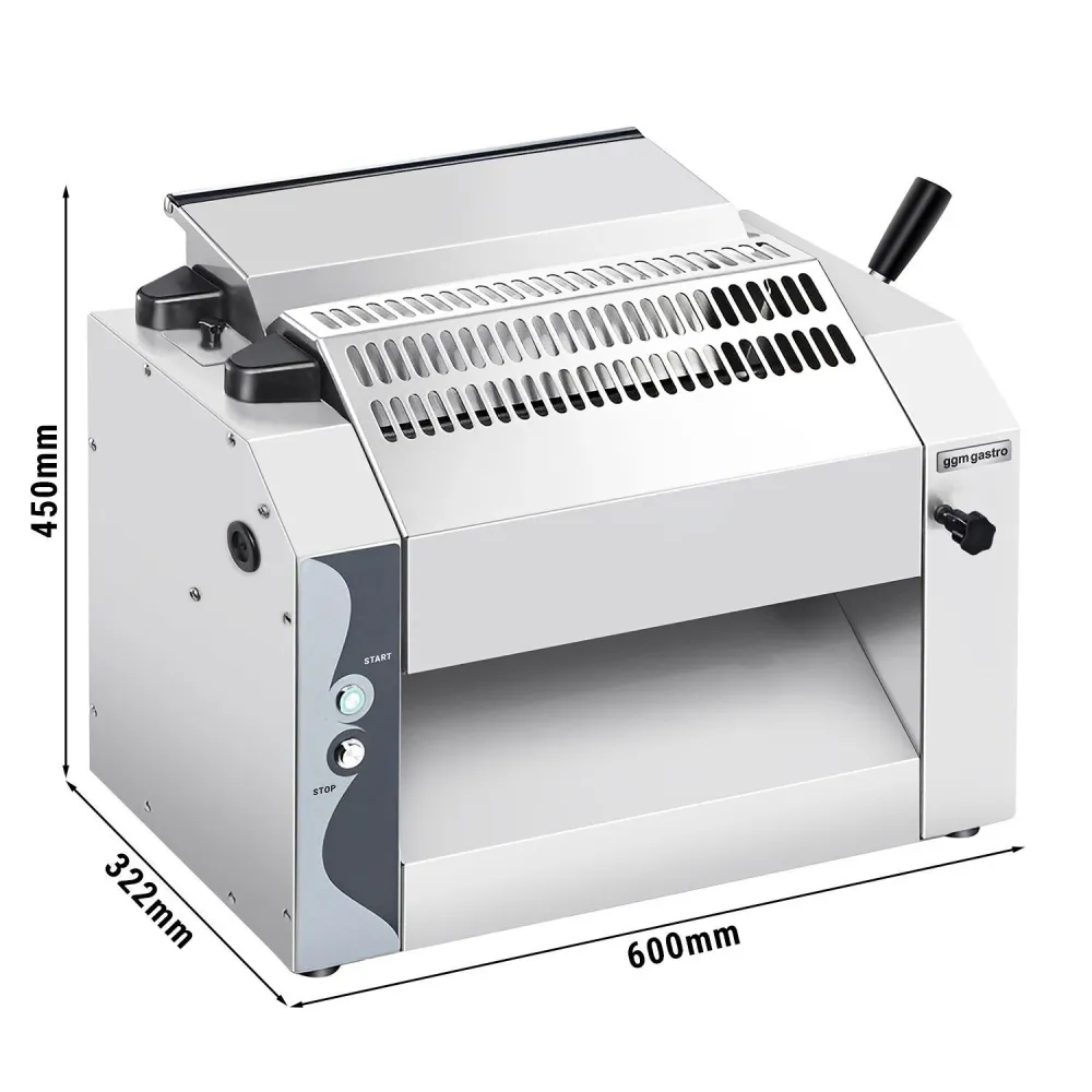 Машина за разточване на тесто - за 320mm паста и пица тесто - 370W - Дебелина на тестото 0 до 10mm - неръждаема стомана