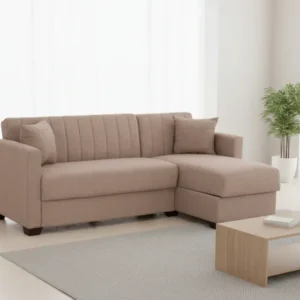 Ъглов диван КГ3244.02 кафяв цвят 200x82-133x77 см