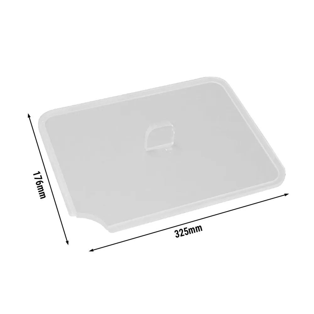 GN 1/3 - Капак - с отвор за лъжица - прозрачен - 325x176mm - височина: 7mm
