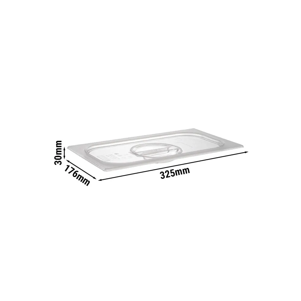 (6 бр.) GN 1/3 - Капак - прозрачен - 325x176x30mm - височина: 30mm - поликарбонат