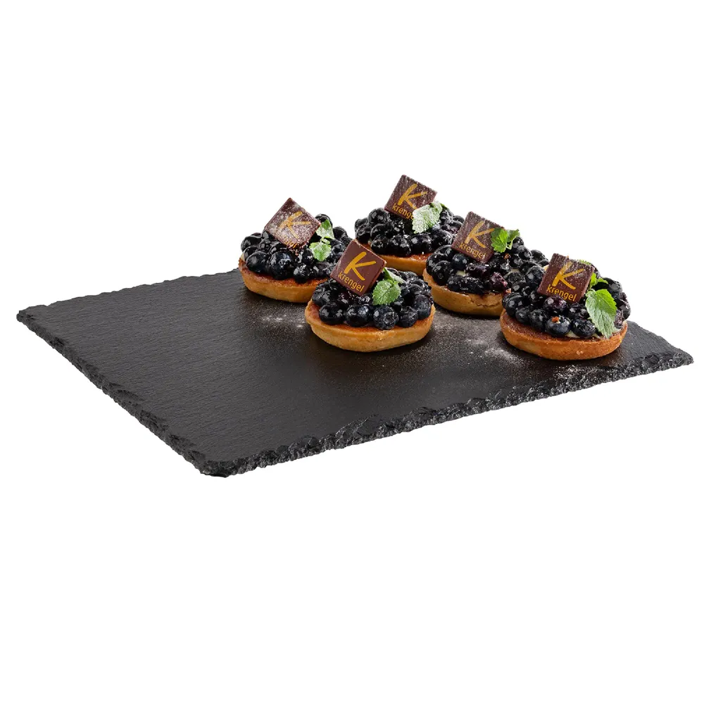 (6 бр.) Шистова плоча за сервиране GN 1/2 - 325x265mm - Черен