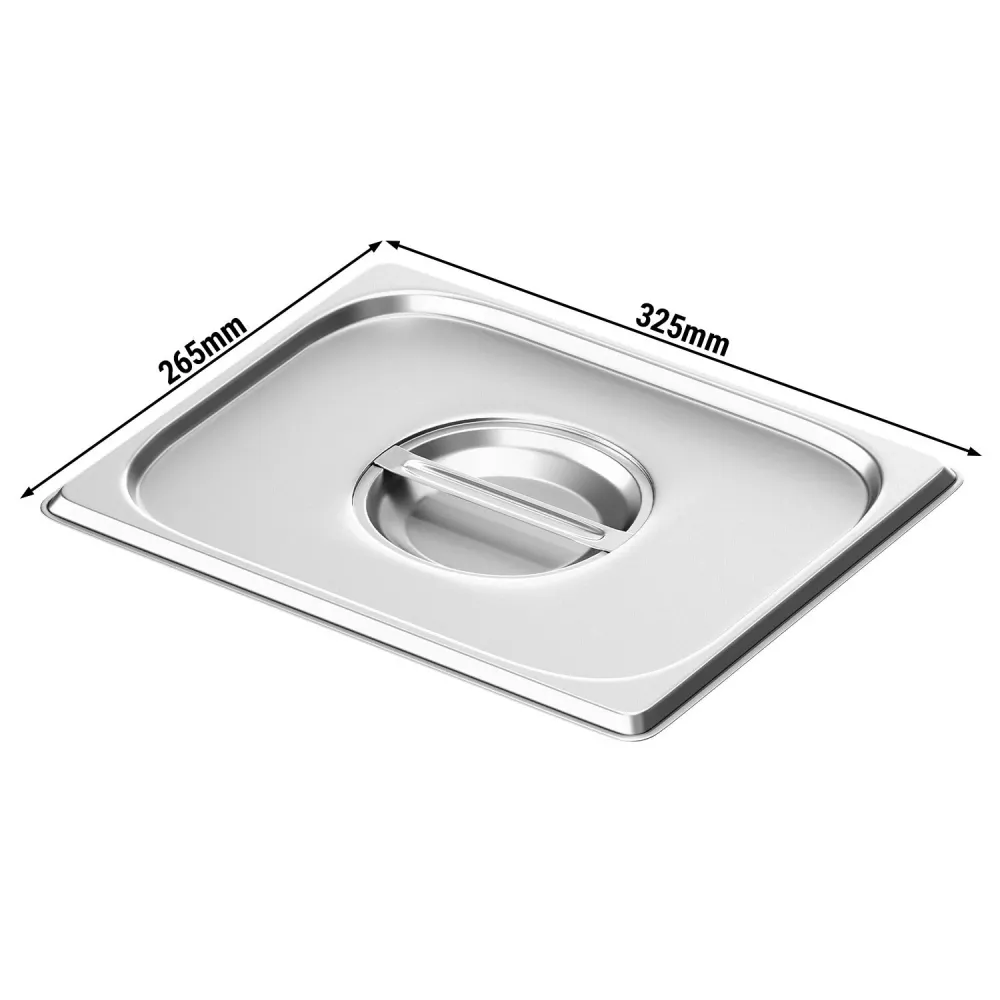 (6 бр.) GN 1/2 - Капак - 325x265mm - височина: 27mm - неръждаема стомана
